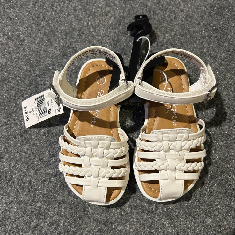 Rare Editions White Braided Kids Sandals toddler size 6